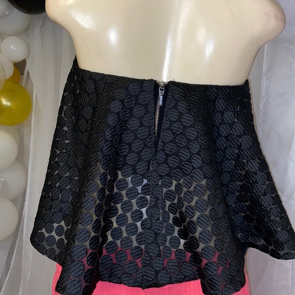 Sexy Nicholas Black Lace Flare Sleeveless Top - Picture 8 of 11